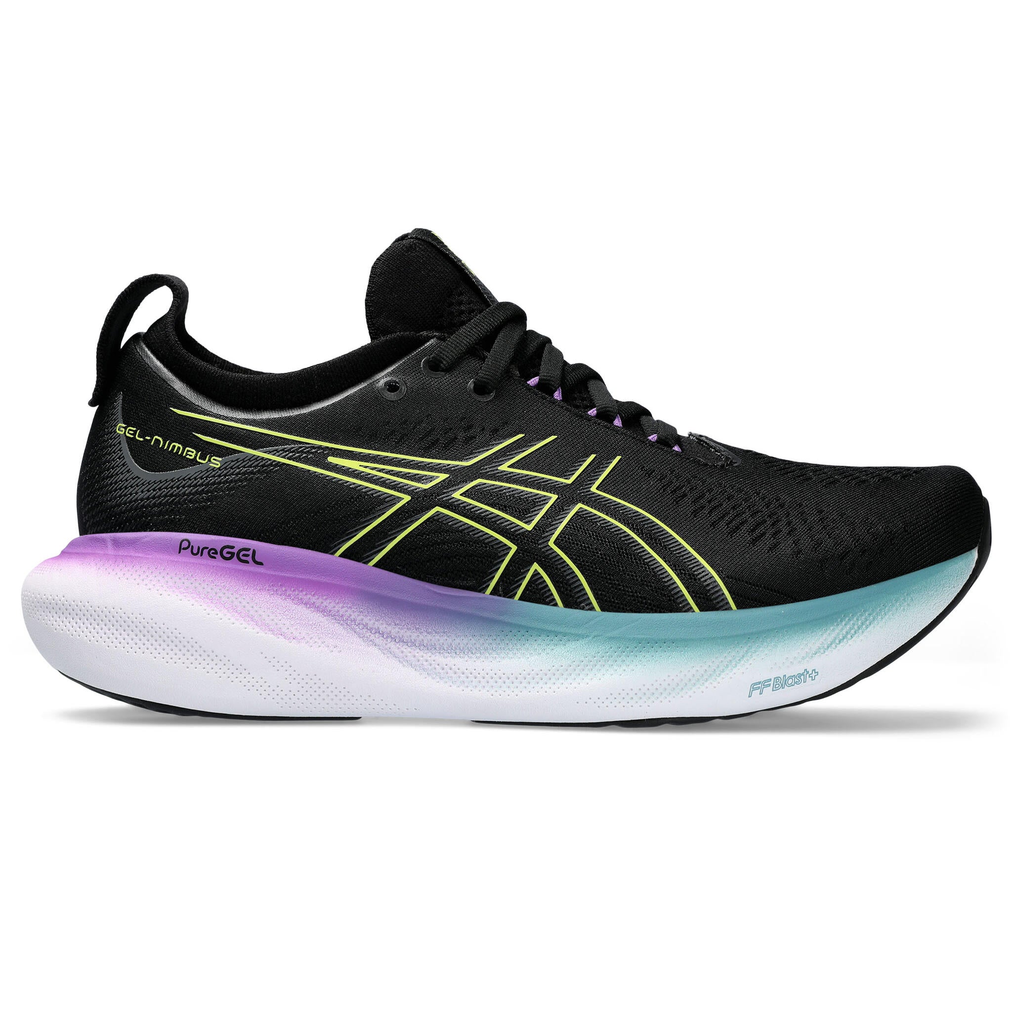 Asics Women s GEL NIMBUS 25 Running Shoes in Black Glow Yellow 11