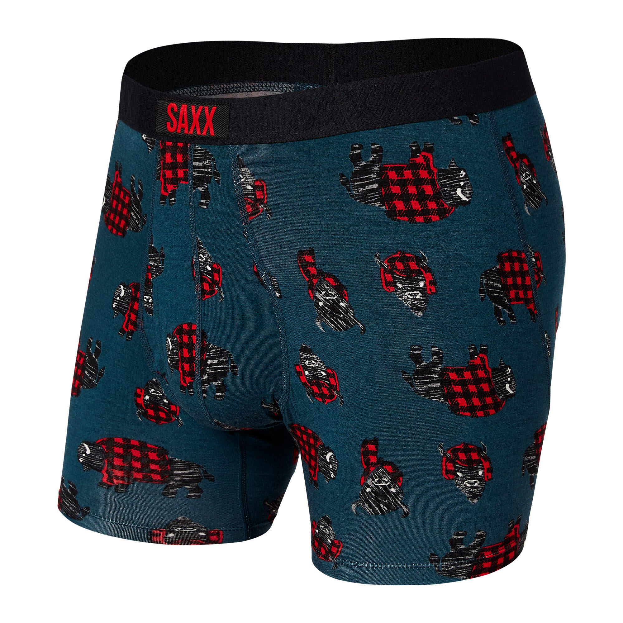 SAXX Ultra Boxer Brief With Fly - Storm Blue Buffalo Check | Source for  Sports