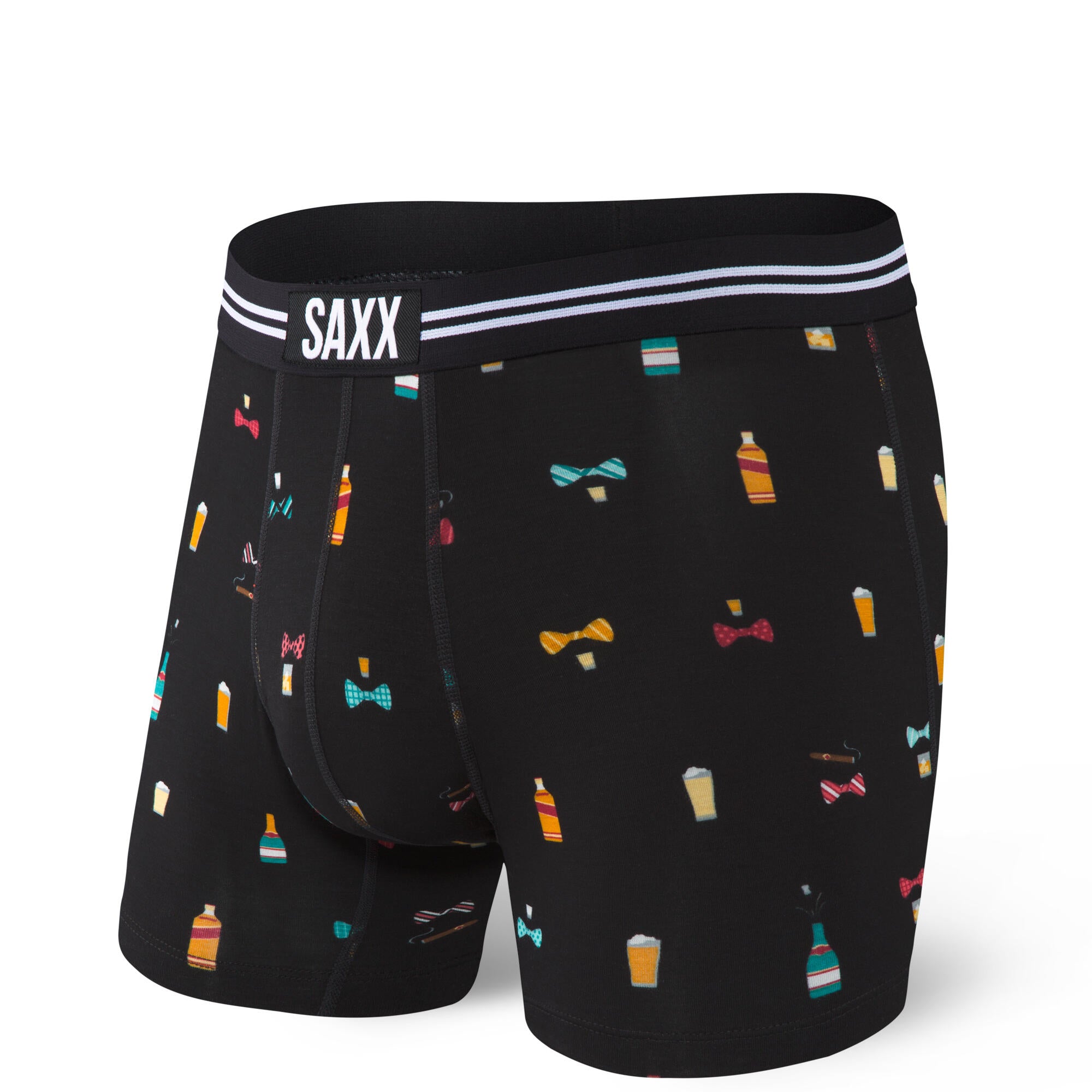 Saxx Ultra Soft Let's Get Toasted Black Boxer Fall 2023