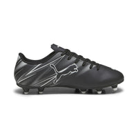 Crampons De Soccer Attacanto FG/AG De Puma Pour Jeunes - Noir/Argent