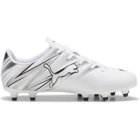 Crampons De Soccer Attacanto FG/AG De Puma Pour Jeunes - Blanc/Noir