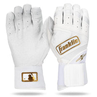 Gants De Frappe De Baseball MLB Powerstrap Infinite De Franklin Pour Senior - Blanc/Or