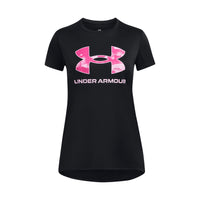 Under Armour Tech Print Big Logo Girls' Short Sleeve Shirt