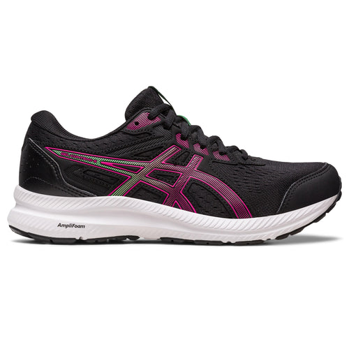 Asics black best sale and pink